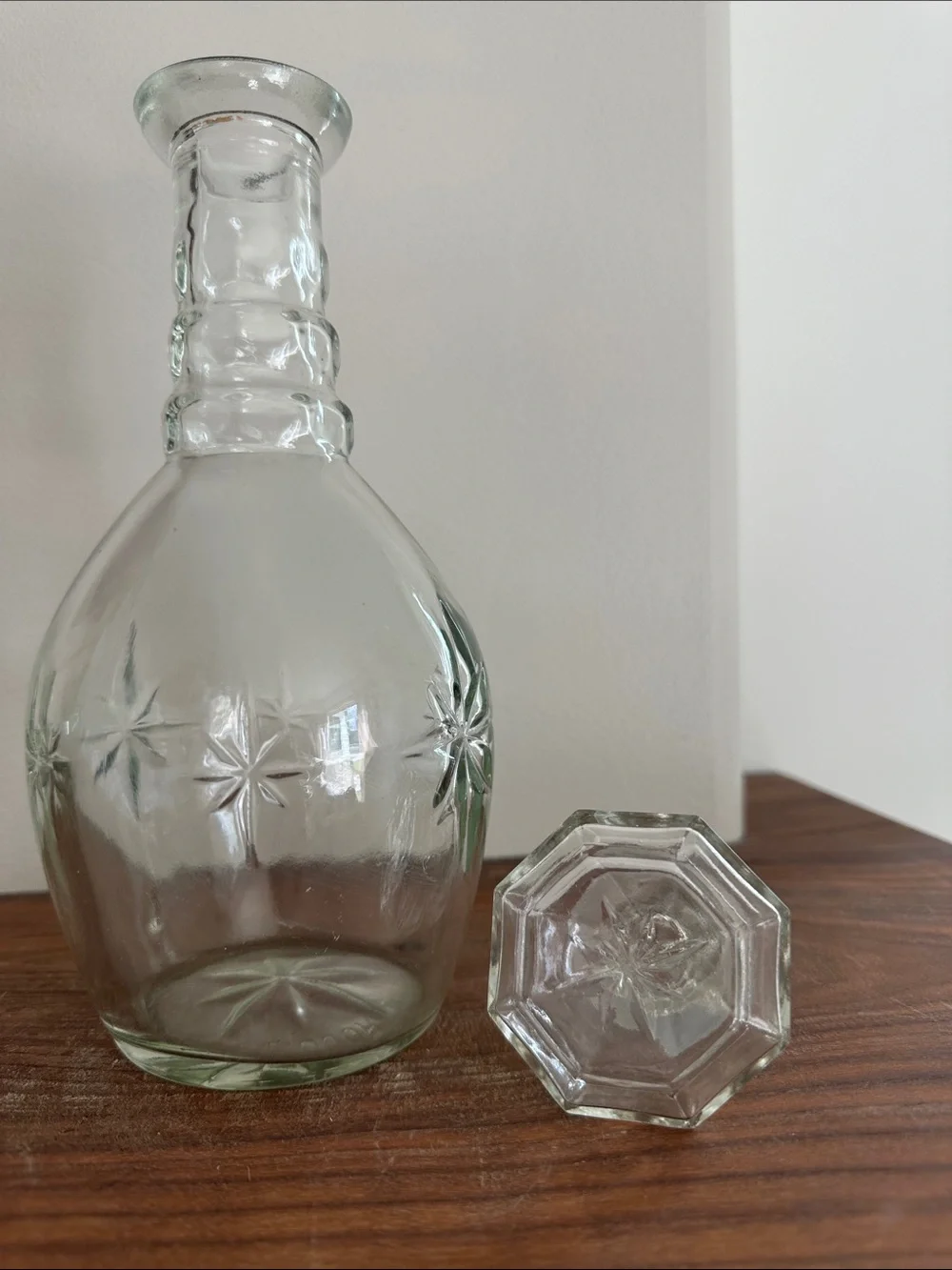 Vintage MCM Atomic Starburst Glass Decanter with Stopper
